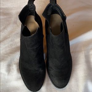 Black cutout ankle booties